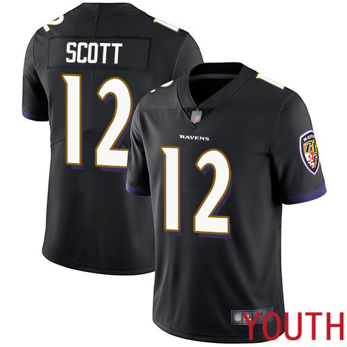 Baltimore Ravens Limited Black Youth Jaleel Scott Alternate Jersey NFL Football 12 Vapor Untouchable
